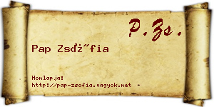 Pap Zsófia névjegykártya