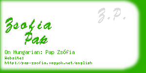 zsofia pap business card