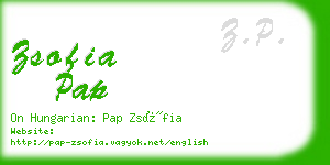 zsofia pap business card